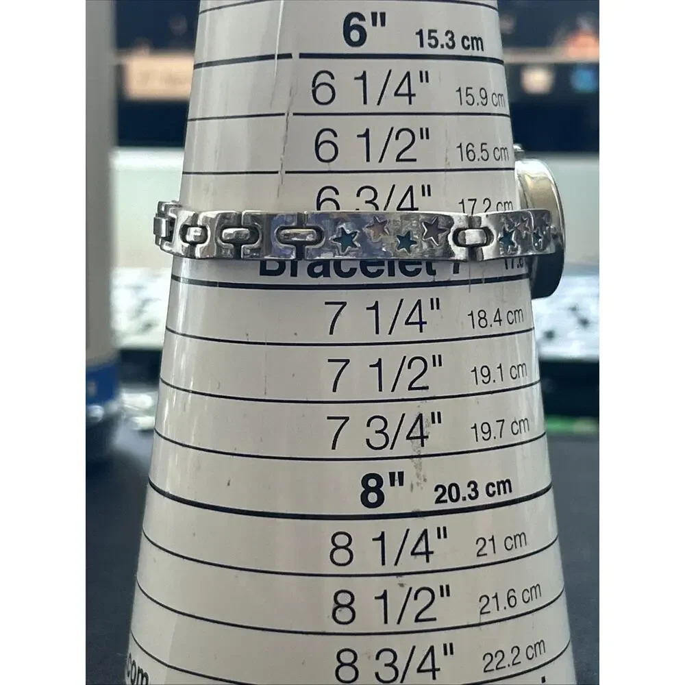 Silver Tone Multicolored Star Band Women’s Quartz Watch
